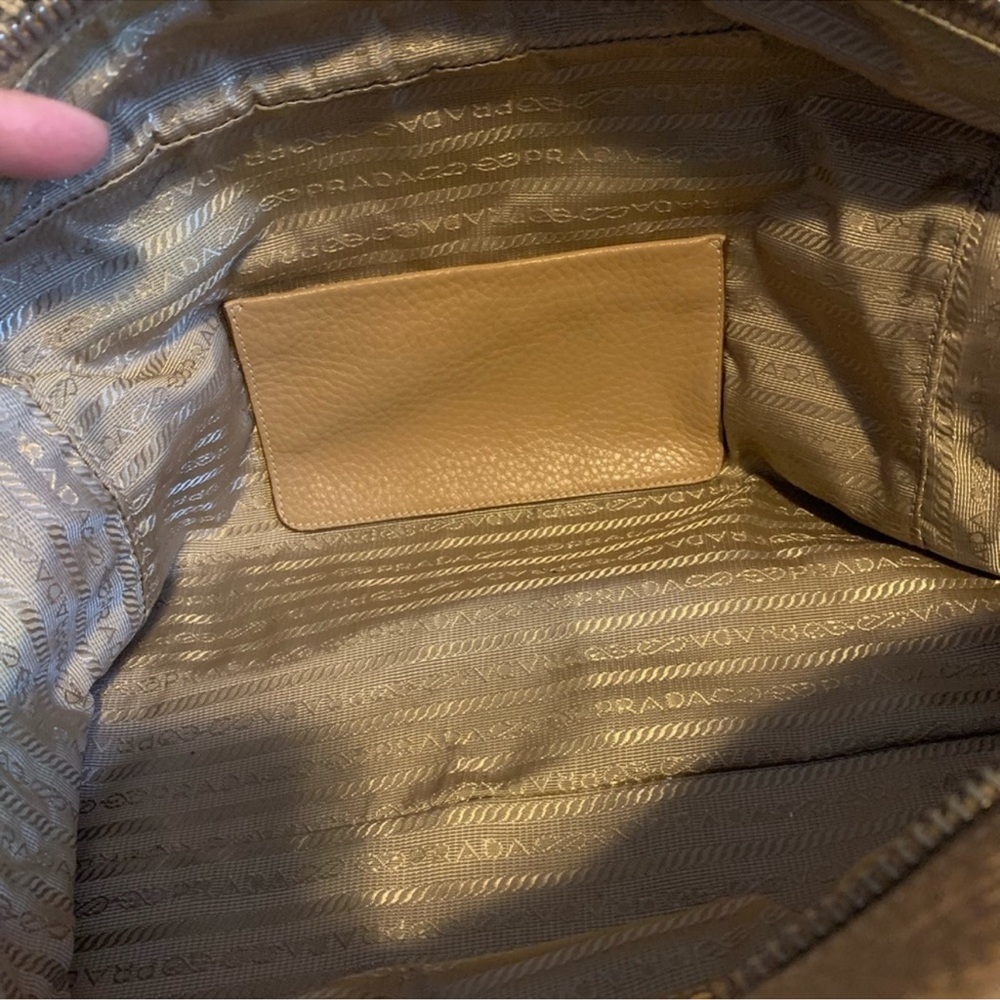 PRADA Vitello Daino Embossed Logo Bowler Shoulder Bag - Picture 8 of 16